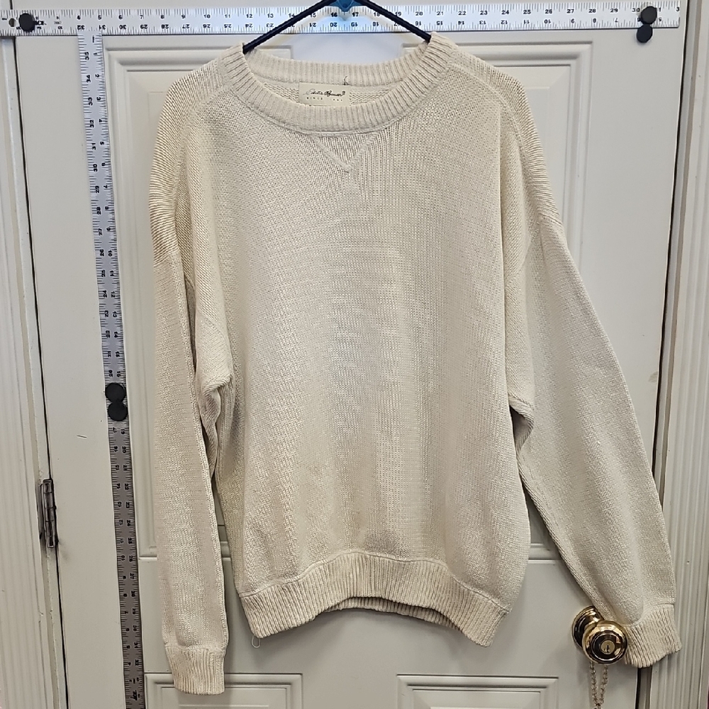 Cotton, Natural, Boating, Relax, Cream Crewneck, Vacation, Spring, Street, Y2k